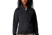 Columbia Benton Springs Chaqueta de vellón con cremallera completa para mujer, color negro, talla XXL