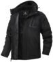 MAOYSSEN Abrigo de invierno de montaña para hombre, cálido forro polar, chaqueta de nieve impermeable con capucha, Negro –