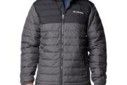 Columbia – Chaqueta Powder Lite II para hombre, Gris de la ciudad/tiburón, Grande