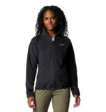 Columbia Benton Springs Chaqueta de vellón con cremallera completa para mujer, color negro, talla XXL