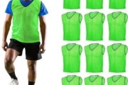 GSi Pinnies deportivos – Paquete de 12 – Tamaño libre para jóvenes y adultos – 5 opciones de color – Fútbol, chaleco de práctica de baloncesto (verde)