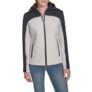 Tommy Hilfiger Chaqueta deportiva acolchada para mujer, color blanco brillante multicolor, talla L
