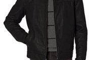 Tommy Hilfiger Chaqueta clásica de piel sintética para hombre, Negro, XL