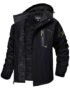 TACVASEN Chaquetas de esquí de invierno para hombre con forro polar resistente al agua, abrigos térmicos acolchados, chaqueta para snowboard, parka, impermeable con capucha, Mediana