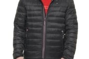 Tommy Hilfiger Chaqueta Ultra Loft ligera y plegable para hombre (talla estándar y grandes y altos), Negro, Mediana