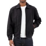 London Fog Chaqueta de golf con cierre frontal para hombre Auburn (tallas regular y grande), Negro, Mediana