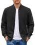 COOFANDY Chaqueta Bomber para Hombre Ligera Casual Cortavientos con Cremallera Abrigo de Moda Elegante Chaquetas de Otoño con Bolsillo, Negro, Grande