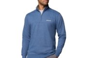 Chaqueta Columbia Hart Mountain II para hombre, con media cremallera, color azul marino, talla L