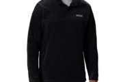 Columbia Chaqueta de vellón Steens Mountain Half Snap para hombre, color negro, talla L