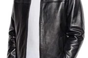 Chaqueta de piel de cordero auténtica para hombre Storemm | estilo clásico de motociclista | chaquetas de piel de cordero para hombre, Negro, Grande