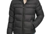 Tommy Hilfiger Chaqueta acolchada con capucha alternativa de plumón para hombre (estándar y grande y alto), Negro profundo, XL