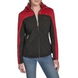 Tommy Hilfiger Ropa exterior acolchada de buceo para mujer, Negro Multi, Mediana