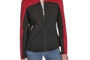 Tommy Hilfiger Ropa exterior acolchada de buceo para mujer, Negro Multi, Mediana