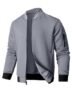 SAVKOOV – Chaqueta ligera de ajuste suelto para hombre, estilo bomber casual elegante, Gris, Grande
