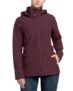 Outdoor Ventures Chaqueta de Softshell para Mujer con Capucha Removible, Cortavientos Aislado Impermeable con Forro de Fleece Cálido, Vino