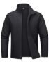 MAGCOMSEN – Chaqueta de Softshell para hombre con forro polar, ligera, impermeable, cortavientos, con cierre de cremallera, para invierno, táctica, de senderismo, Negro, Mediana