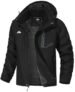MAOYSSEN – Chaqueta de esquí para hombre, impermeable, de montaña, para invierno, chaqueta cálida para snowboard, cortavientos con capucha para nieve, ideal para senderismo, Negro