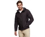 Tommy Hilfiger – Chaqueta impermeable transpirable con capucha, ligera, para hombre, Negro