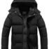 MOERDENG – Abrigos de invierno para mujer, a prueba de viento, abrigados, impermeables, gruesos, con capucha, chaqueta acolchada, Negro –
